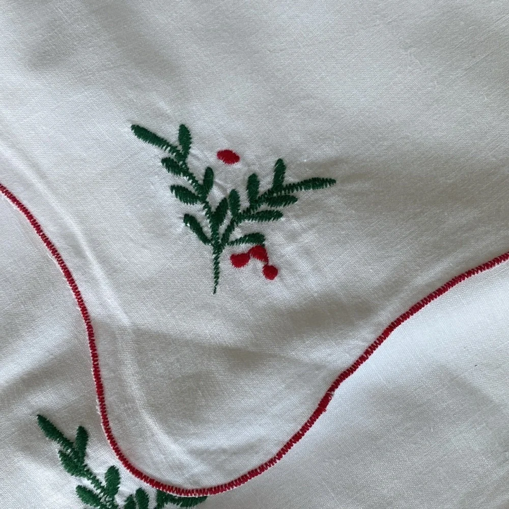 Vintage imperial elegance, embroidered Christmas napkins